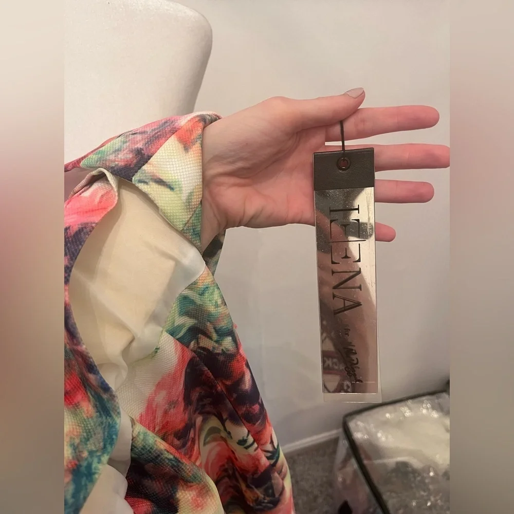 ieena for MacDuggal Size 8 Multicolored Floral Dress NWT - Picture 4 of 5